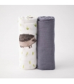 Muselina Bambu Charcoal Hedgehog 120x120 2uds