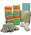 Pack de 20 pañales de tela reutilizables color pastel