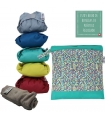 Pack de 5 pañales de tela reutilizables color vivo  + Bolsa