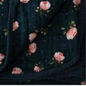Manta Muselina Algodon Midnight Rose 120x120