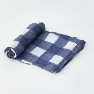 Muselina Bambu Blue Plaid 120x120