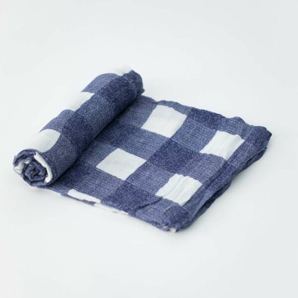 Muselina Bambu Blue Plaid 120x120