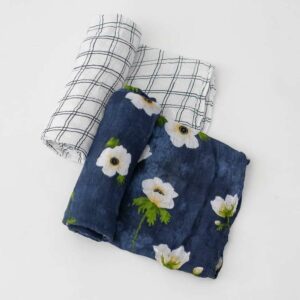 Muselina Bambu White Anemone 120x120 2 uds