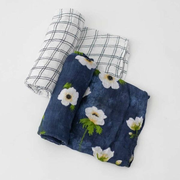 Muselina Bambu White Anemone 120x120 2 uds
