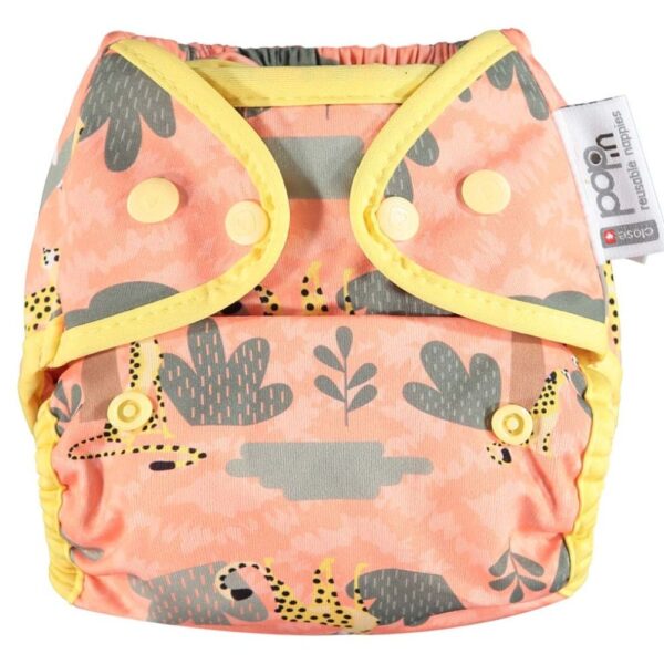 Pañal de tela reutilizable Cheetah Corchetes